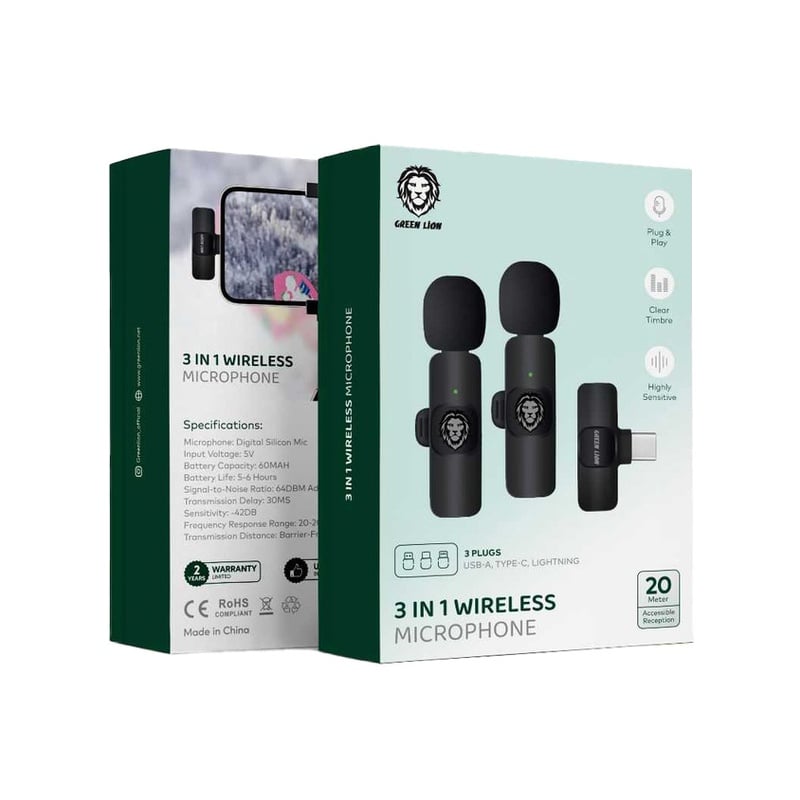  Green Lion 3-in-1 Wireless Microphone Price in Kenya - Phones Store Kenya