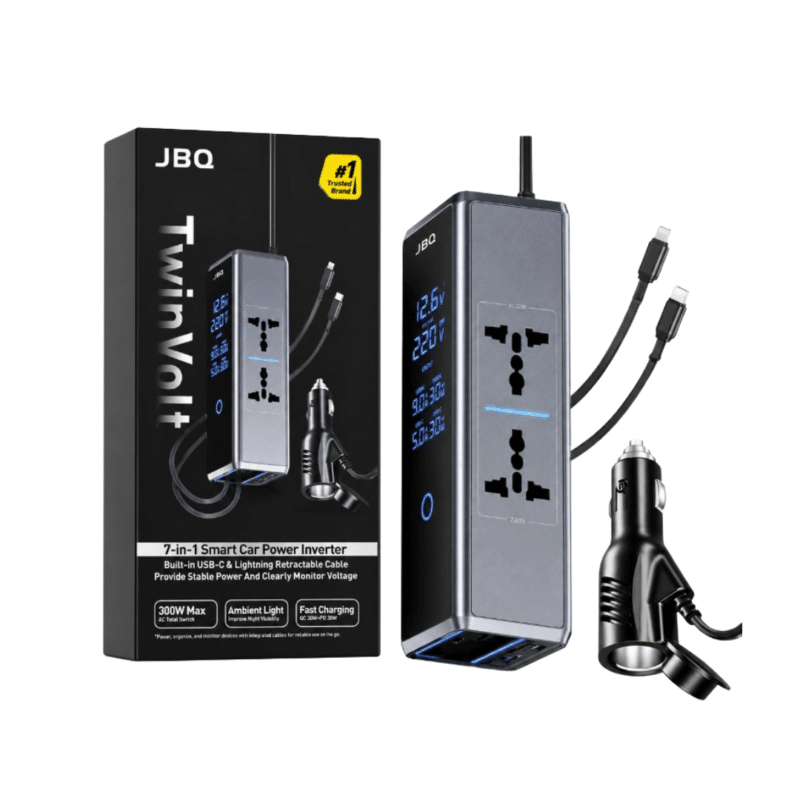 JBQ TwinVolt 7-in-1 Smart Car Power Inverter