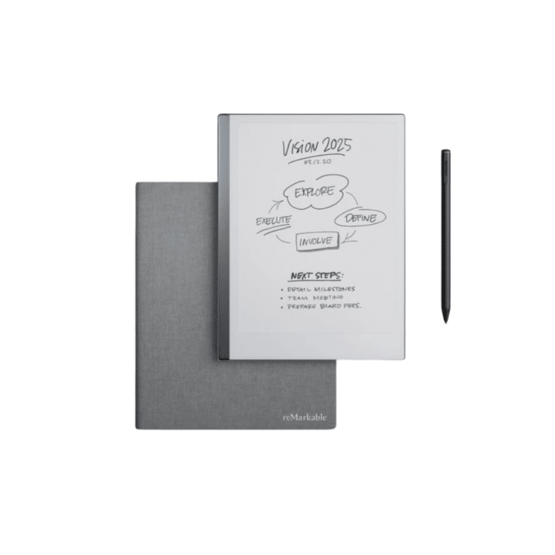 reMarkable 2 Paper Tablet with Marker Plus and Polymer Weave Book Folio (Gray)