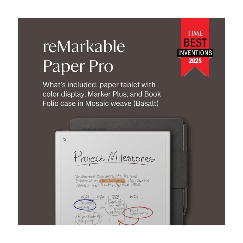 reMarkable Paper Pro with Marker Plus + Book Folio Basalt